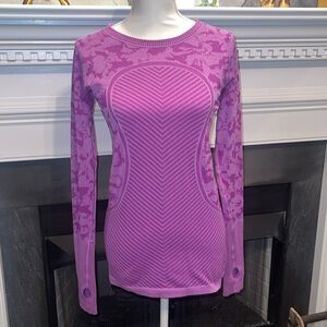 Lululemon Purple Camo Striped Crew Neck. Good used condition.